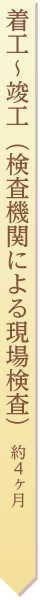 着工～竣工（検査機関による現場検査）４ヶ月